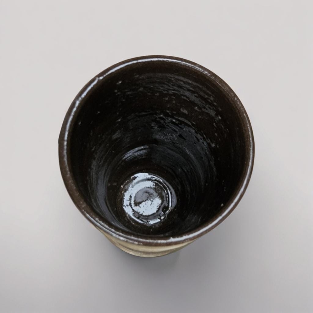 Earthen Flow Tumbler – Time Layered Ritual Vessel, Ø7×13.5 cm