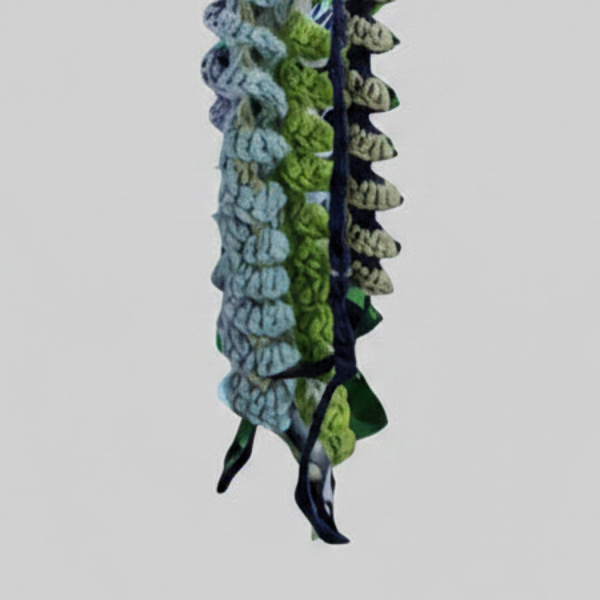 Moonwater Jellyfish Crochet Hanging – Emerald Drift with Ceramic Head, 38 cm by Hook & Hex