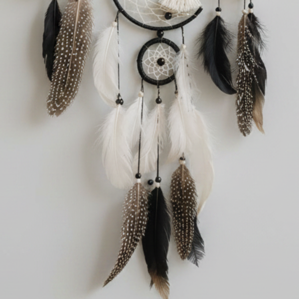 Nocturne Black Moon Dreamcatcher - Talisman for Protection & Mystery, ~70 cm