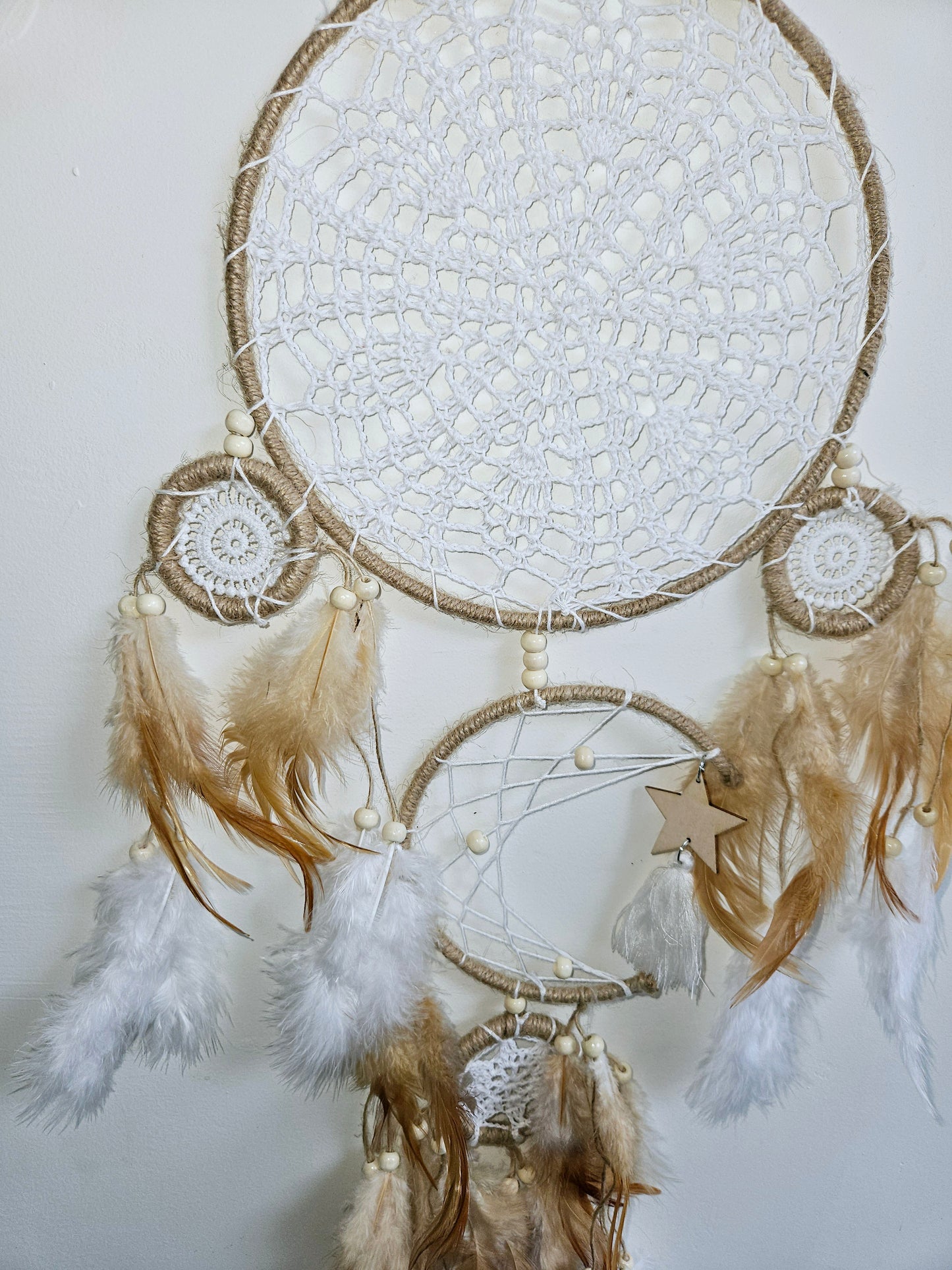 Aurora Golden Dawn Dreamcatcher - Boho Talisman for Dreams & Protection, 80 cm, curated by World of Red Raven