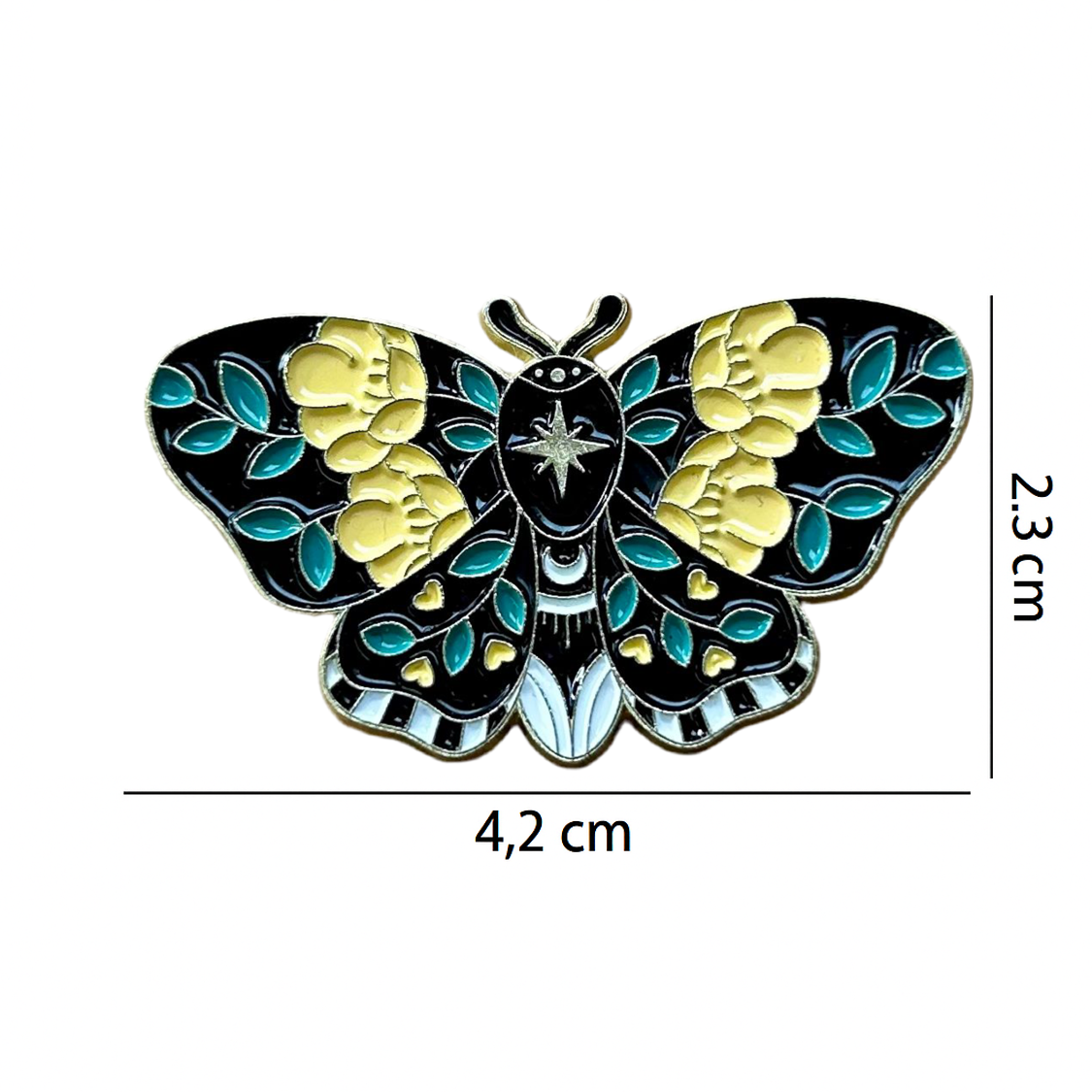 Celestial Moth Enamel Pin – Botanic Wings Metal Badge