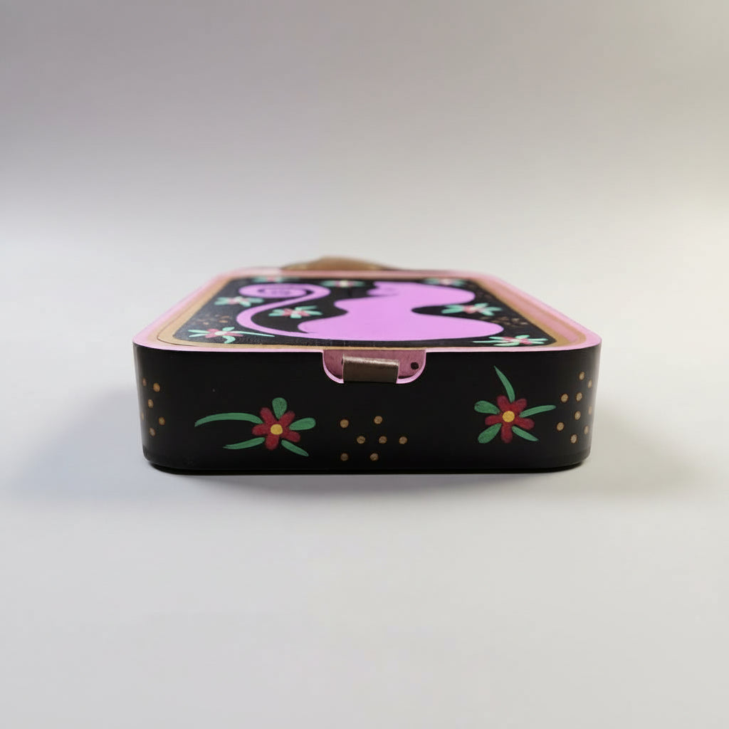Spirit Cat Painted Ritual Box – Wooden Self-Love Altar Set, 9.5 × 13.5 × 3 cm by Hook & Hex