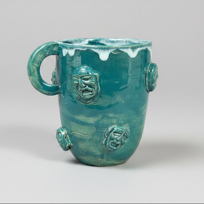 Split Persona Ceramic Mugs – Inner Dualities Expressed, Ø8.5×8 cm & Ø8.5×10 cm