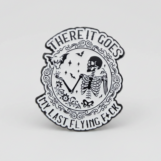 There It Goes Enamel Pin – Skeleton Scream Metal Badge, 3 × 3.8 cm sarcastic humor pin