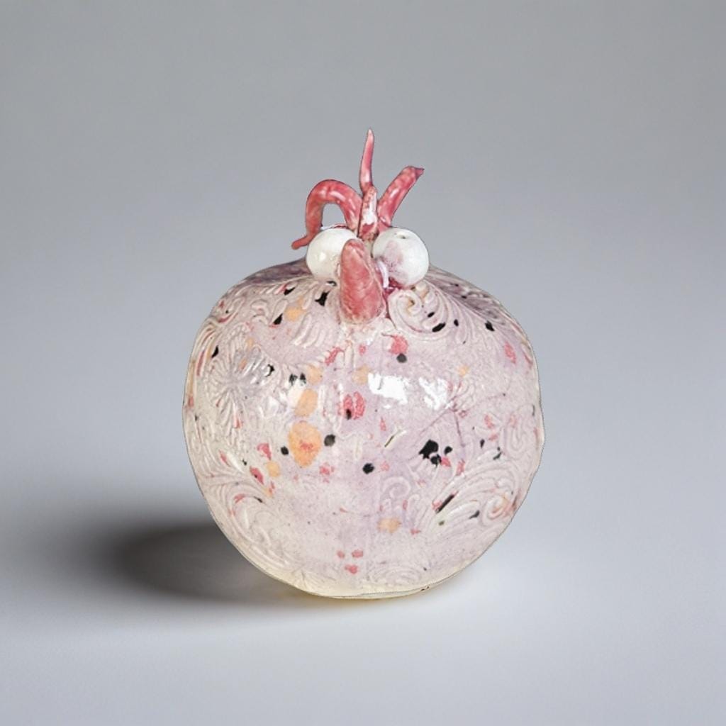 Whimsical Ceramic Chicken Figurine – Playful Baroque Decor, Ø11×12 cm by Red Raven Pottery