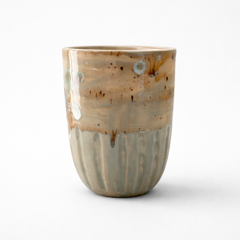 Wind-Worn Ceramic Mugs – Sun-Exposed Companion Set, Ø8.5×11 cm by Red Raven Pottery