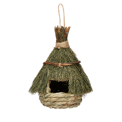 Forest Canopy Natural Birdhouse – Evergreen Retreat for Feathered Quiet, Ø11×22 cm