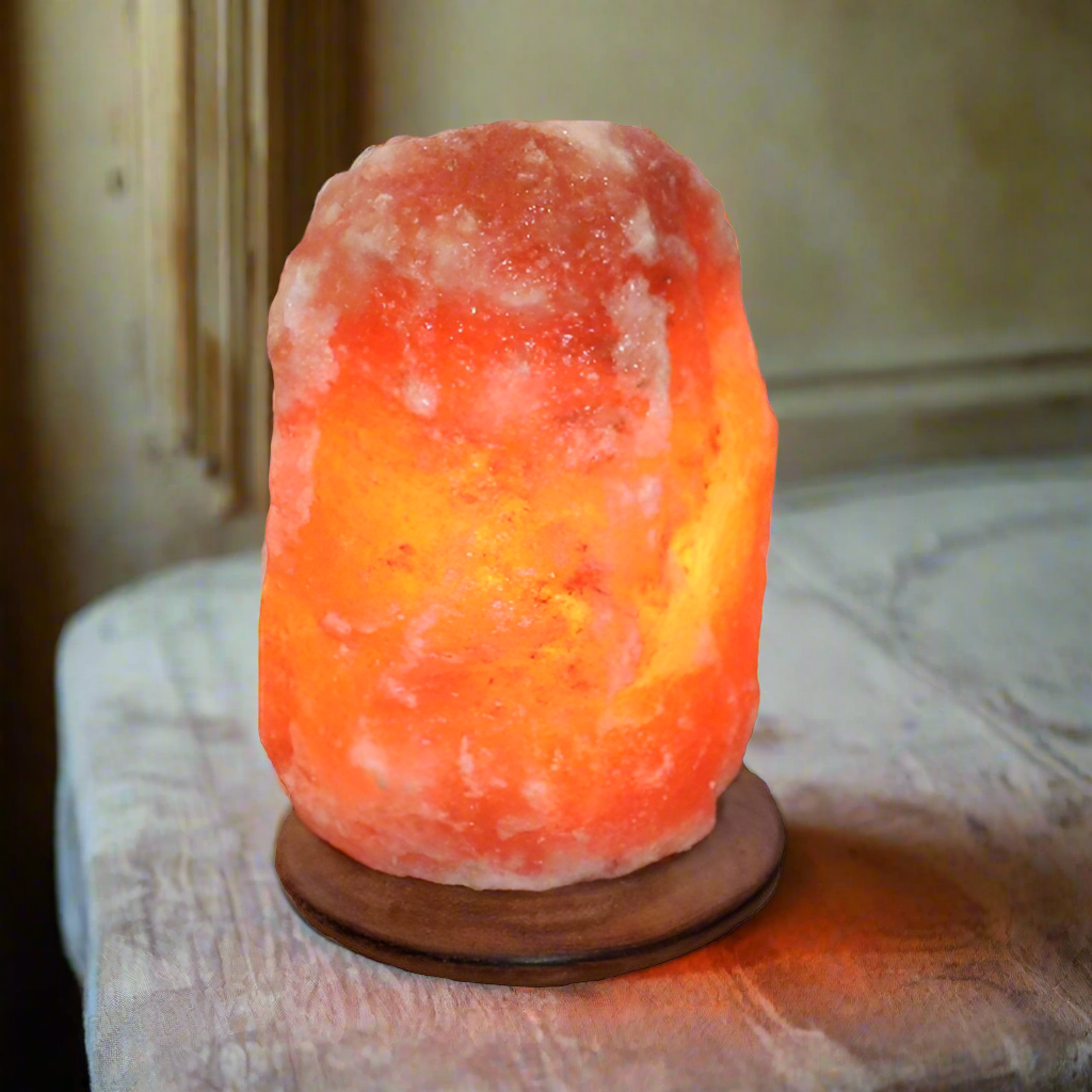 Amber Hearth Salt Lamp – Himalayan Rock Light for Sacred Stillness, Ø15×25 cm