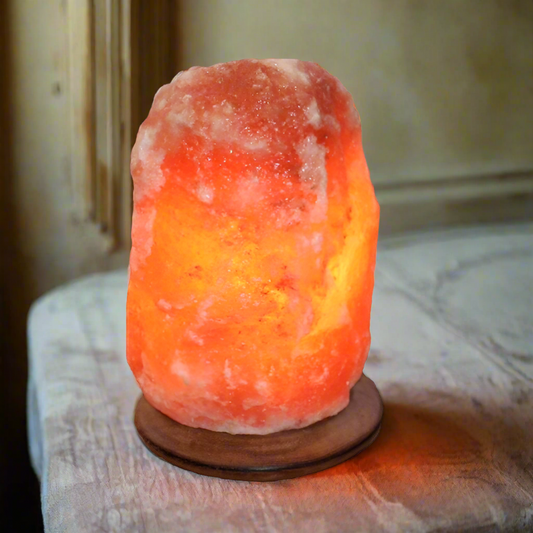 Amber Hearth Salt Lamp – Himalayan Rock Light for Sacred Stillness, Ø15×25 cm