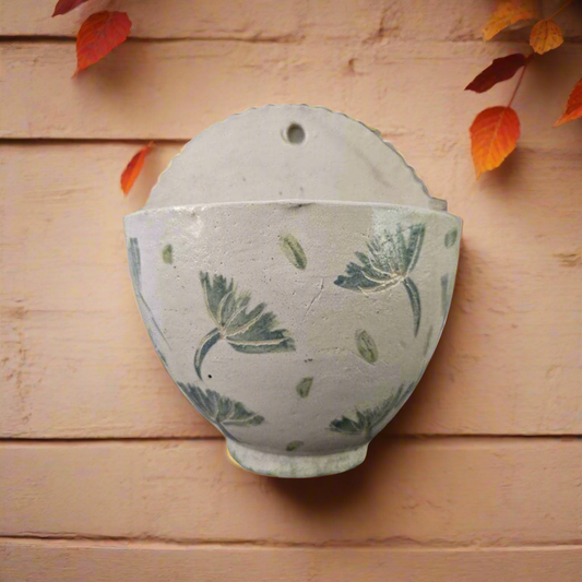 Dawn Petals Ceramic Wall Planter – Peaceful Hanging Haven, 12×12 cm