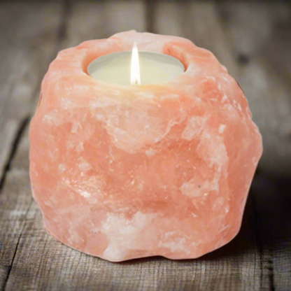 Glimmer Hearth Tealight Holder – Salt Crystal Candle Light for Calm Glow, Ø7 cm