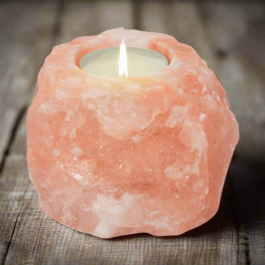 Glimmer Hearth Tealight Holder – Salt Crystal Candle Light for Calm Glow, Ø7 cm