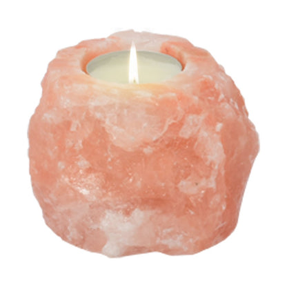 Glimmer Hearth Tealight Holder – Salt Crystal Candle Light for Calm Glow, Ø7 cm