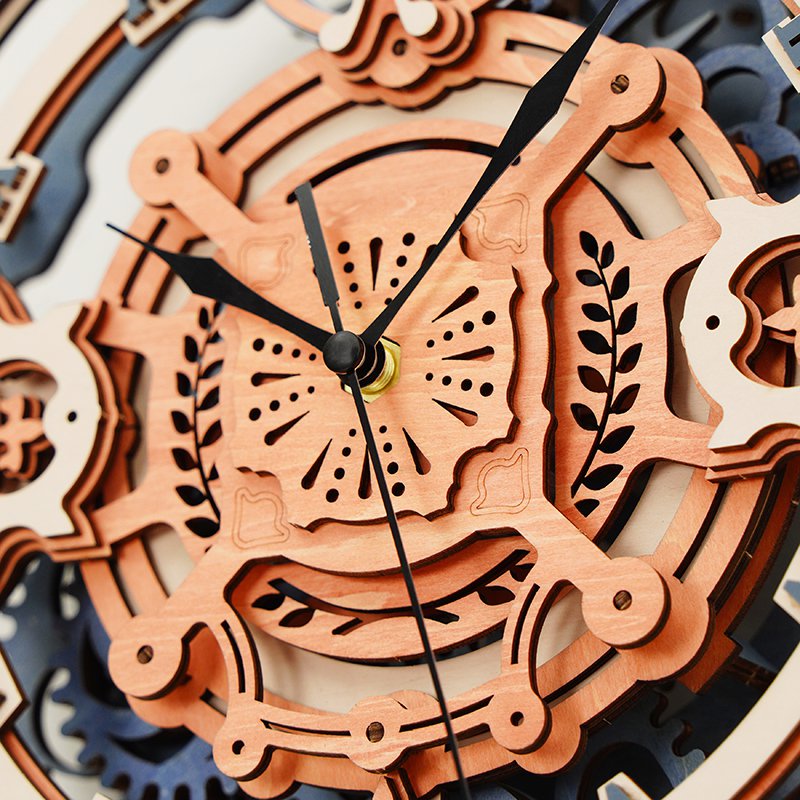 Romantic Note DIY Wooden Wall Clock Kit – Timeless Gearwork Elegance, 231 Pieces by Robotime