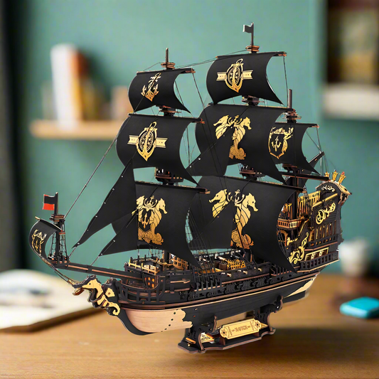 Seahorse Barque DIY Wooden Ship Model – Gothic Baroque Warship, 603 pieces by Robotime