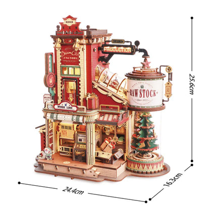 Dream Gift Factory DIY Wooden Miniature Kit – Santa's Magic Workshop, 449 Pieces