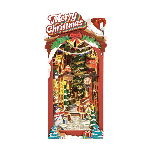Christmas Street DIY Wooden Book Nook Kit – Wonderful Holiday Alley, 289 Pieces by Robotime