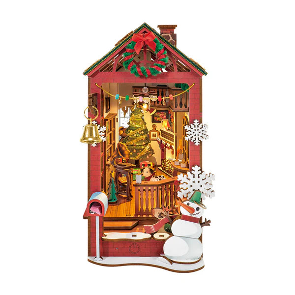 Christmas Cabin DIY Wooden Book Nook Kit – Fairytale Holiday Scene, 206 Pieces by Robotime