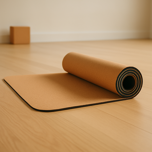 Premium natuurlijke kurk TPE yogamat – gewrichtsveilig, antislip en milieuvriendelijk, 183 × 61 × 6 mm