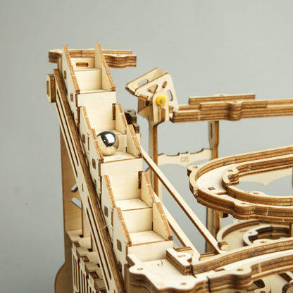 Classic Whirl DIY Wooden Marble Run Kit – Gravity's Quiet Spell, 233 Pieces by Robotime
