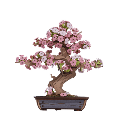 Sakura Spirit DIY Wooden Bonsai Kit – Eternal Spring Blossoms, 263 pieces by Robotime