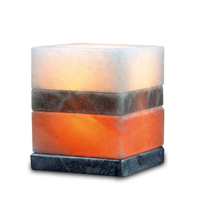 Sanctum Salt Lamp – Crystal Cube Light with Elemental Hues, 15×15×19 cm