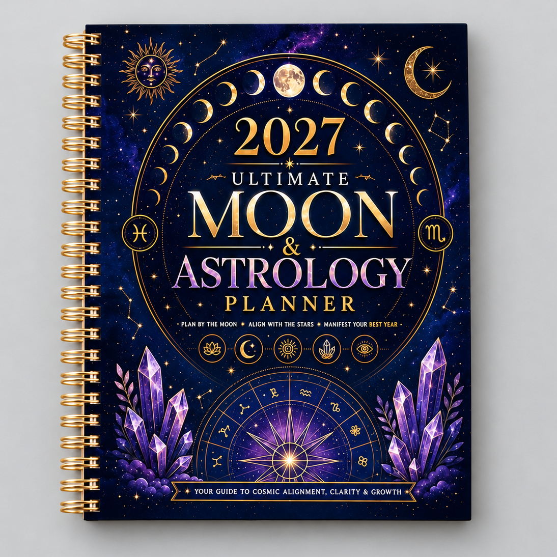 2027 Moon & Astrology Planner – Lunar Calendar & Manifestation Journal, 21 × 28 cm