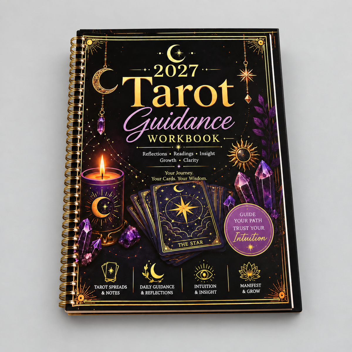 2027 Tarot Guidance Workbook – Tarot Planner & Reading Journal, 21 × 28 cm