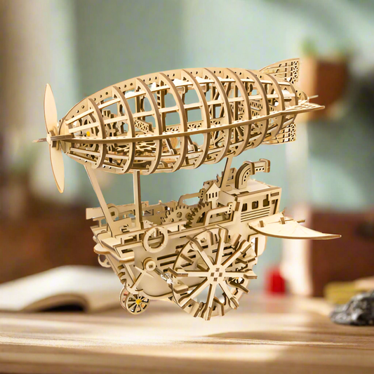 Skyward Dreams DIY Wooden Airship Kit – Steampunk Flight Wonder, 229 pieces by Robotime