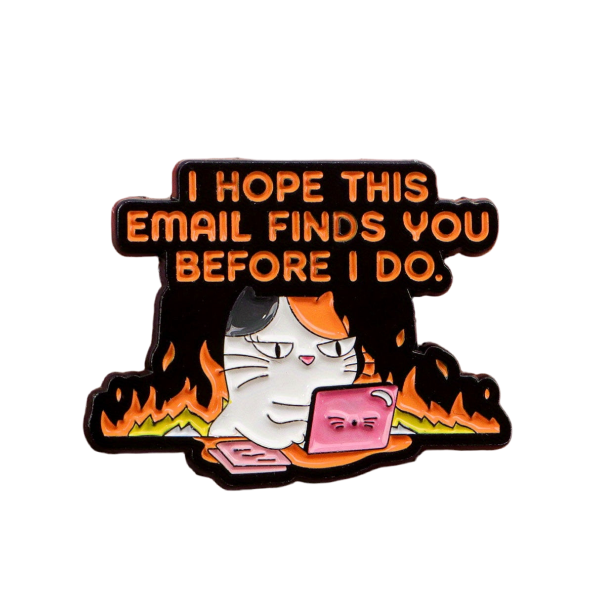 Mad Cat Enamel Pin – Fed-Up Feline Metal Badge
