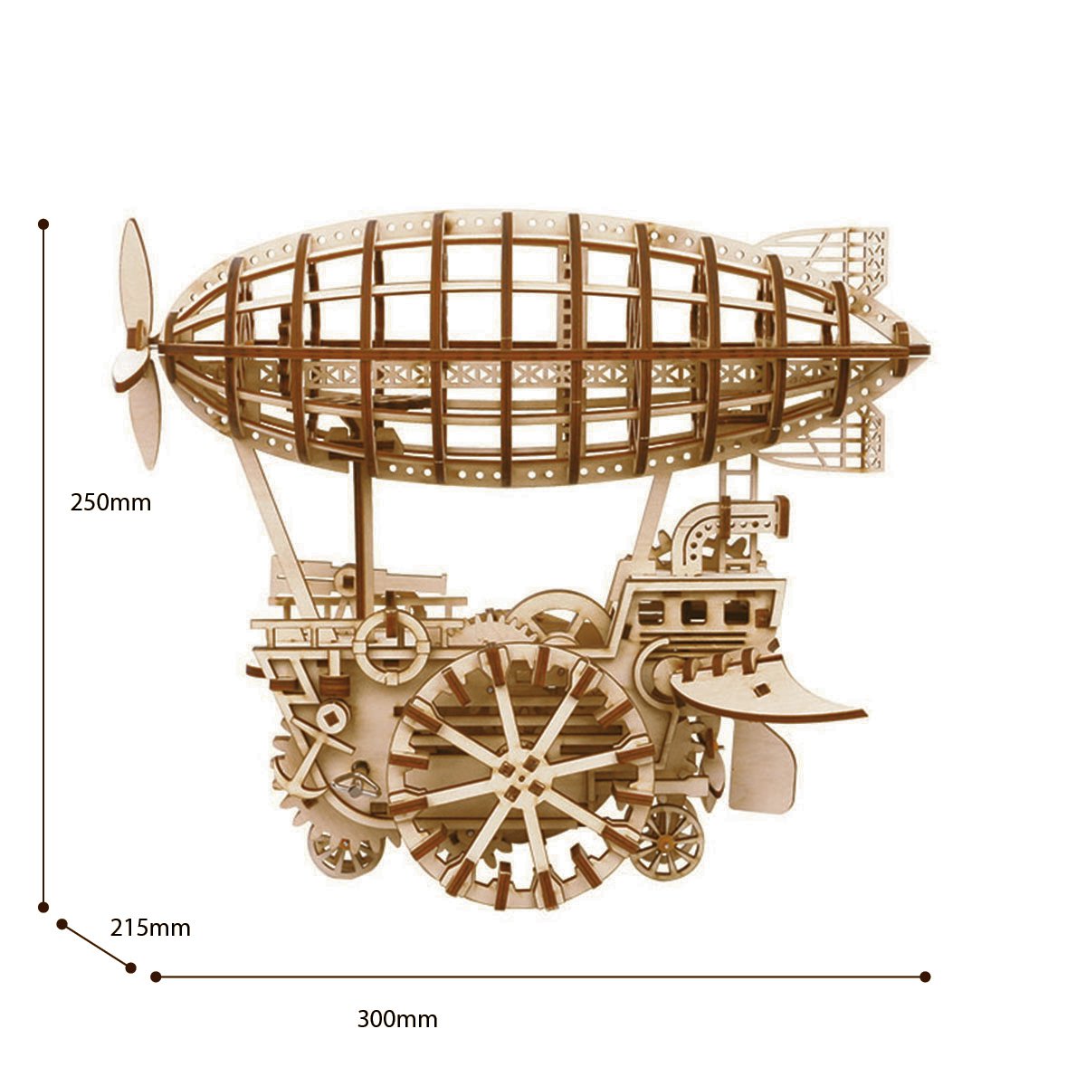Skyward Dreams DIY Wooden Airship Kit – Steampunk Flight Wonder, 229 pieces by Robotime