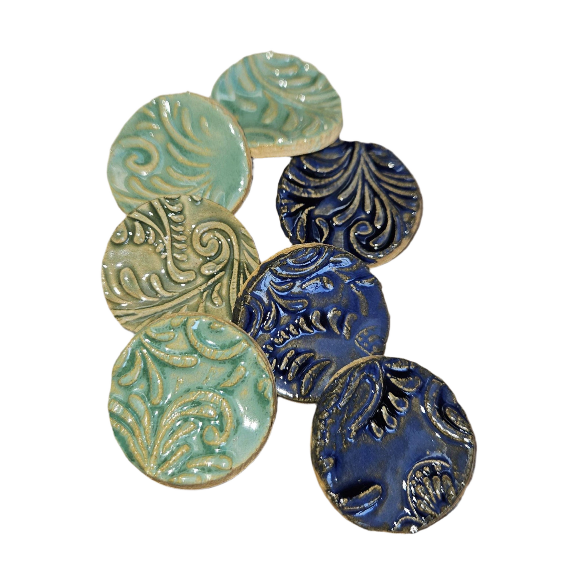 Baroque Swirl Ceramic Fidgets – Grounding Tokens for ADHD, PTSD & Spectrum Relief, Ø2×0.5 cm