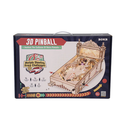 Retro Flipper DIY Wooden Pinball Kit – Crafted Arcade Relic, 482 pieces