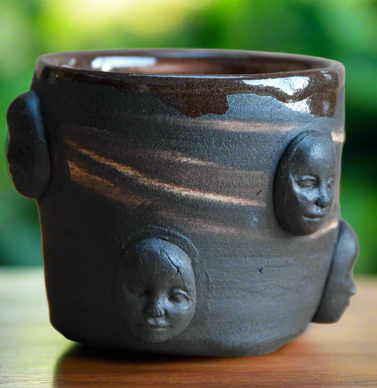 Doll Face Coffee Cup – Handcrafted Eerie Charm Ceramic, Ø7.5 cm x 6.5 cm