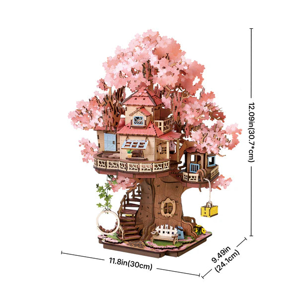Blossom Dreams DIY Wooden Treehouse Kit – Sakura Childhood Sanctuary, 535 pieces by Robotime