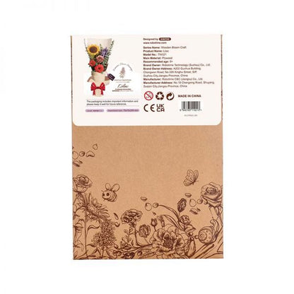 Lilac Lavender DIY Wooden Flower Kit – Florets of Gentle Mystery, 154 Pieces by Robotime
