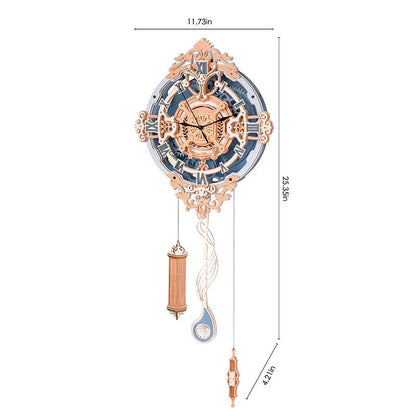 Romantic Note DIY Wooden Wall Clock Kit – Timeless Gearwork Elegance, 231 Pieces by Robotime