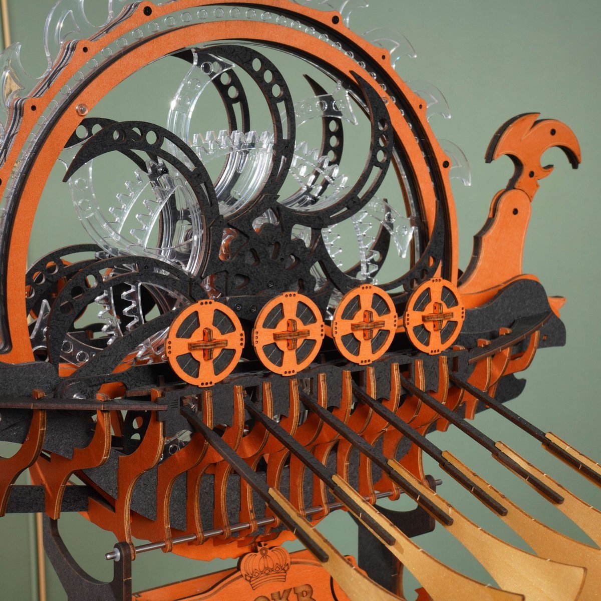 Viking Tales DIY Wooden Dragon Ship Kit – Courageous Spirit of the North, 229 pieces by Robotime