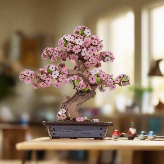 Sakura Spirit DIY Wooden Bonsai Kit – Eternal Spring Blossoms, 263 pieces by Robotime