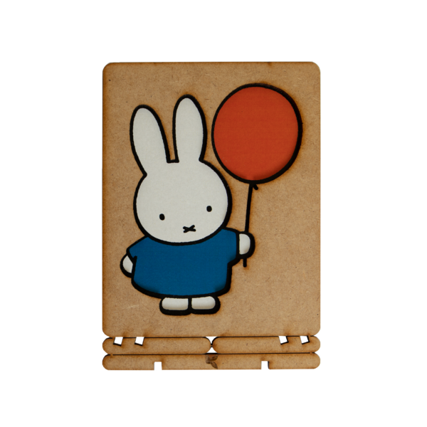 Houten ansichtkaart Miffy with balloon - Nijntje met Ballon