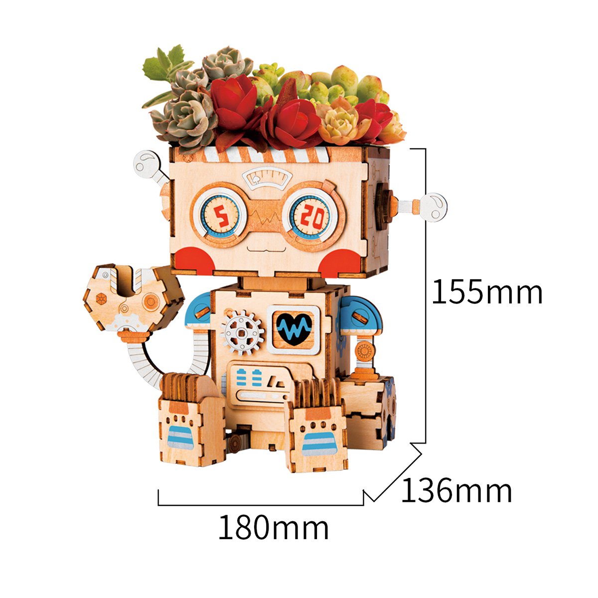 Tinker Golem DIY Planter – Whimsical Robot Succulent Pot, 112 Pieces by Robotime