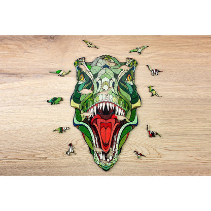 Wooden T-Rex Puzzle – Mindful Eco Crafting Experience (570 Pieces)