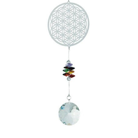 Flower of Life Wind Spinner – Kinetic Sun-Catching Garden Ornament, 40cm