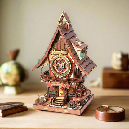 Wonderland Fairytale DIY Wooden Cuckoo Clock Kit – Storybook Timekeeper, 435 pieces by Robotime