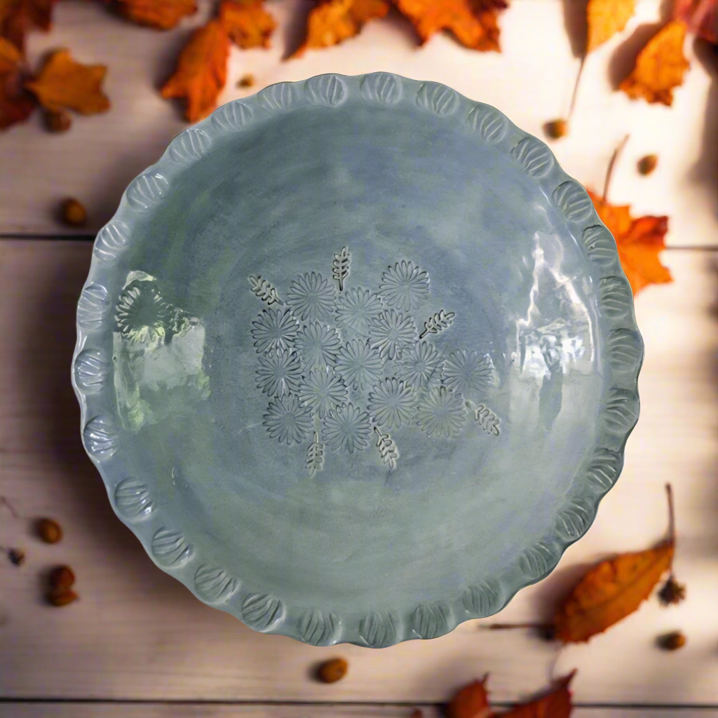 Sea Bloom Ceramic Dinnerplate – Canary Light in Glaze, Ø 21 × 3 cm