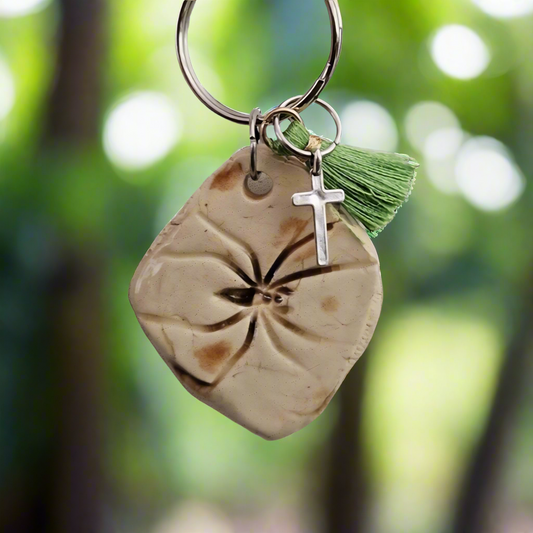 Spider Imprint Keychain – Handcrafted Earth Whisper Charm, 4×3 cm, various designs