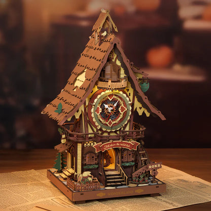 Wonderland Fairytale DIY Wooden Cuckoo Clock Kit – Storybook Timekeeper, 435 pieces by Robotime