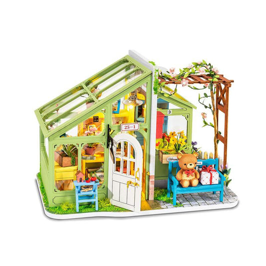 Miniatuurmodel "Lentetuinhuis" – DIY-pakket voor een bloemenwinkel (124 stuks)