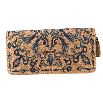 Eco Chic Vegan Cork Wallet – Delft Blue Design