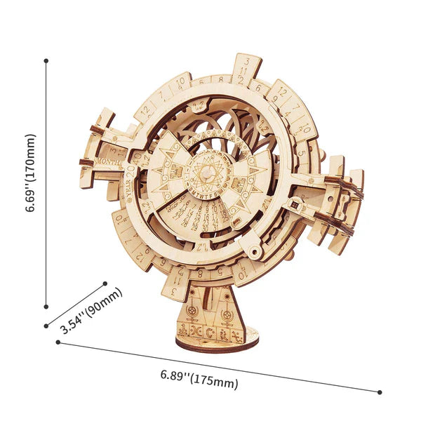 Wheel of Time DIY Wooden Perpetual Calendar Kit – Never-ending Accuracy, 52 pieces by Robotime